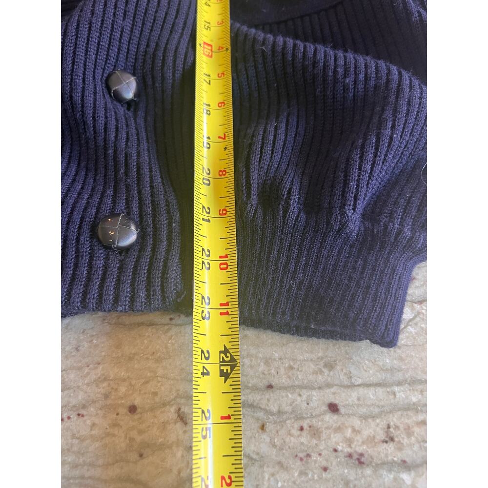 Portobellos VintageTwo-Button Knitted Sweate Blue Low Neck Long Sleeved - Picture 15 of 16